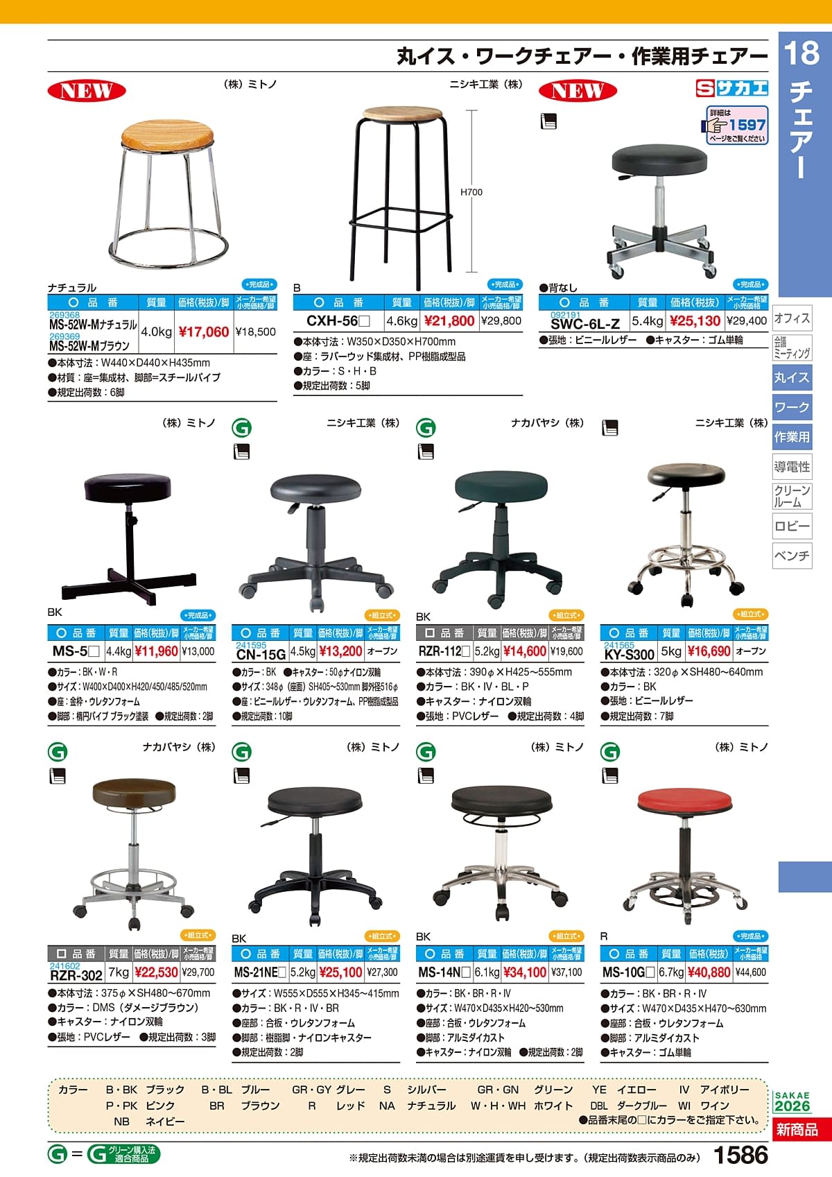 サカエ（SAKAE）カタログ P1585 P1586