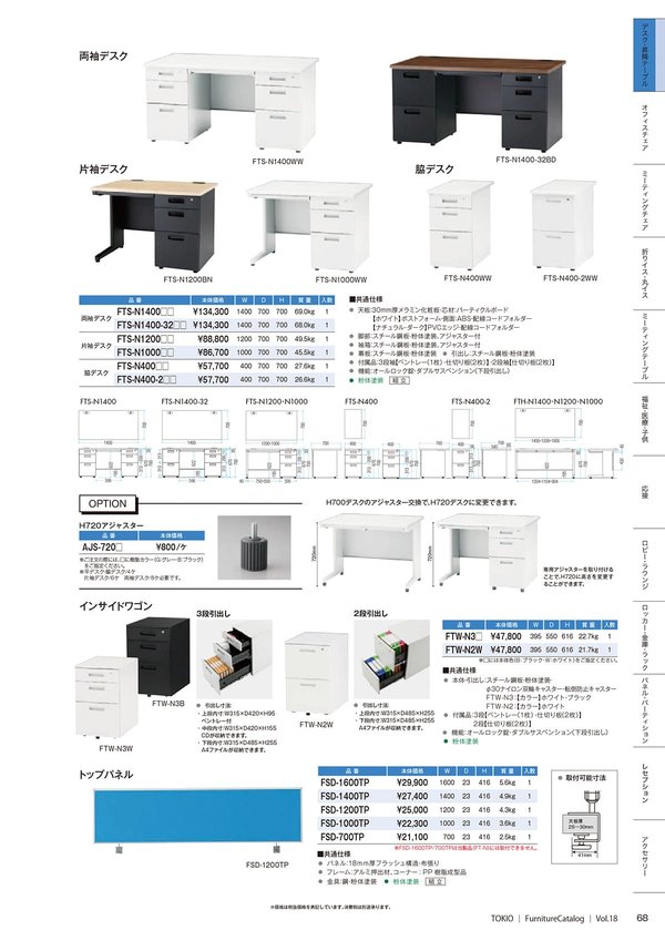 FTW-N3 3段引出しのカタログ画像-2