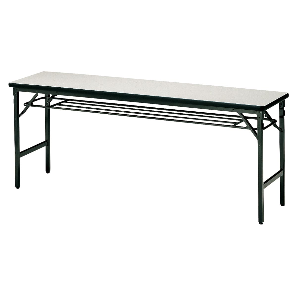 ATSNテーブル メラミン ソフトエッジ 棚付-画像1