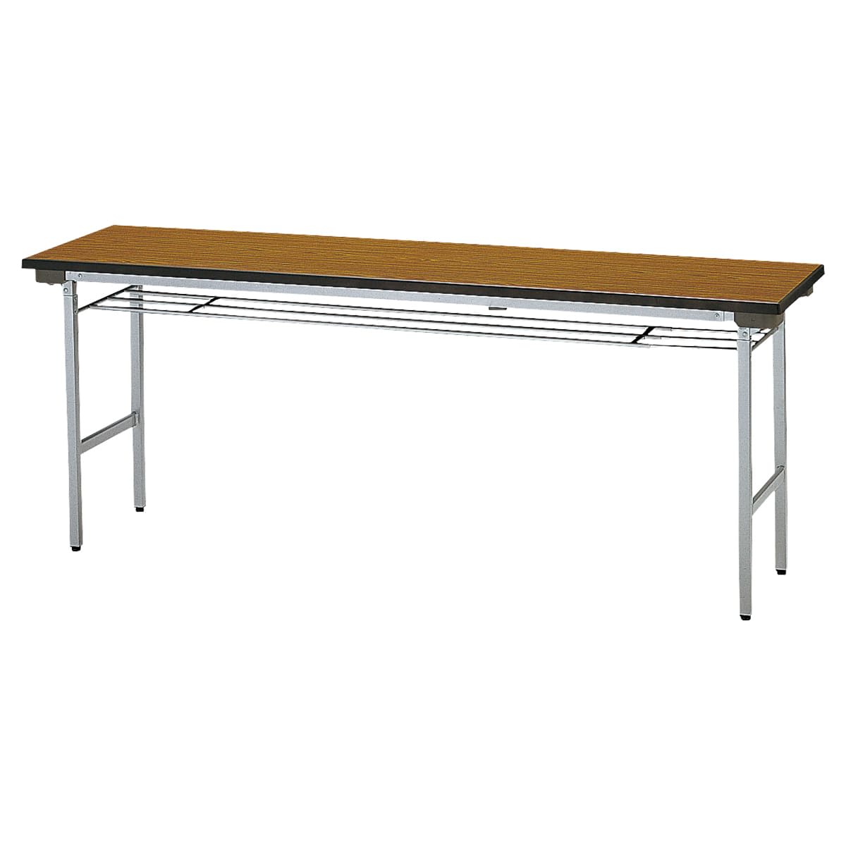 TFテーブル(ウレタン一体成型天板) スチール脚 棚付-画像1