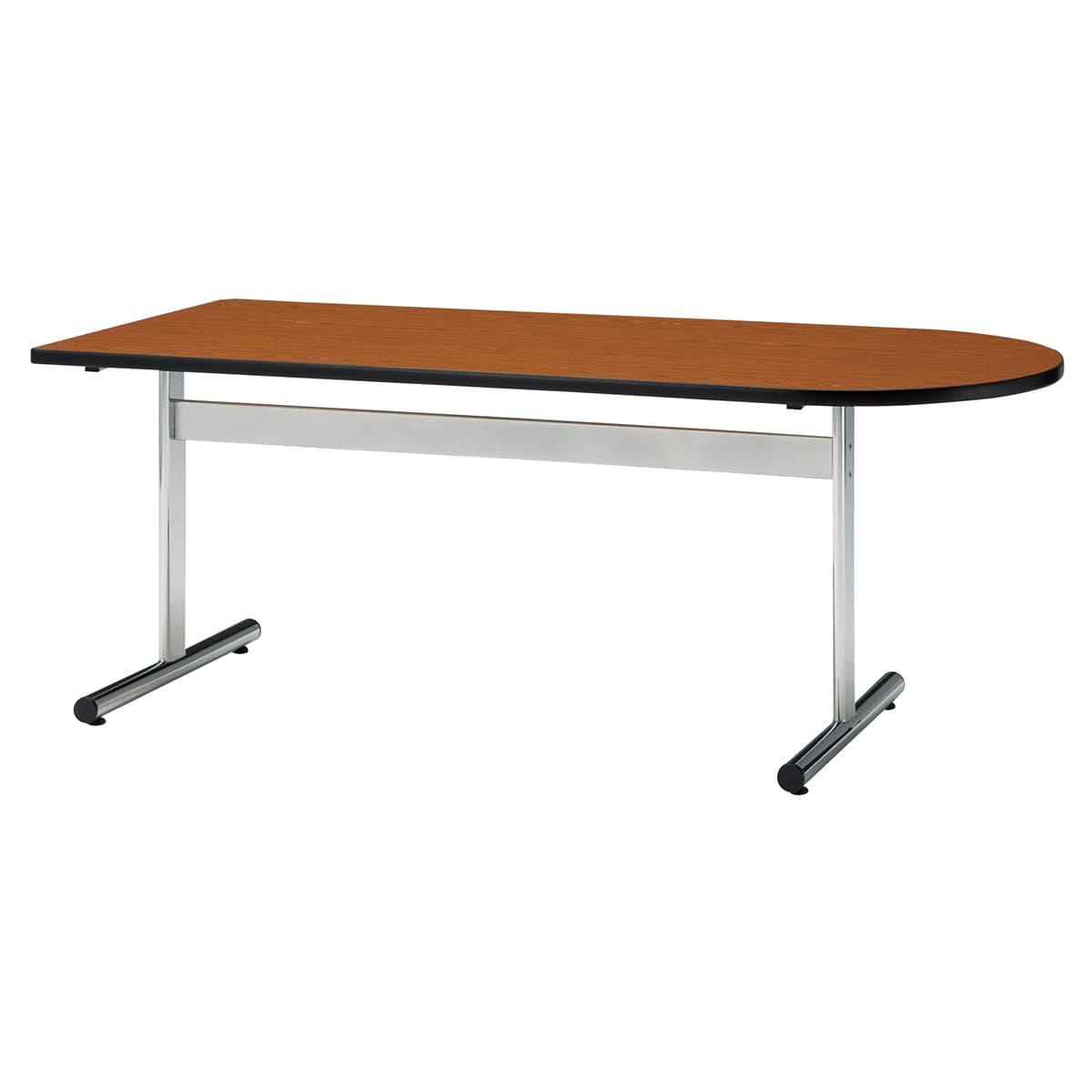 TT-USテーブル メッキ脚 半楕円型-画像1