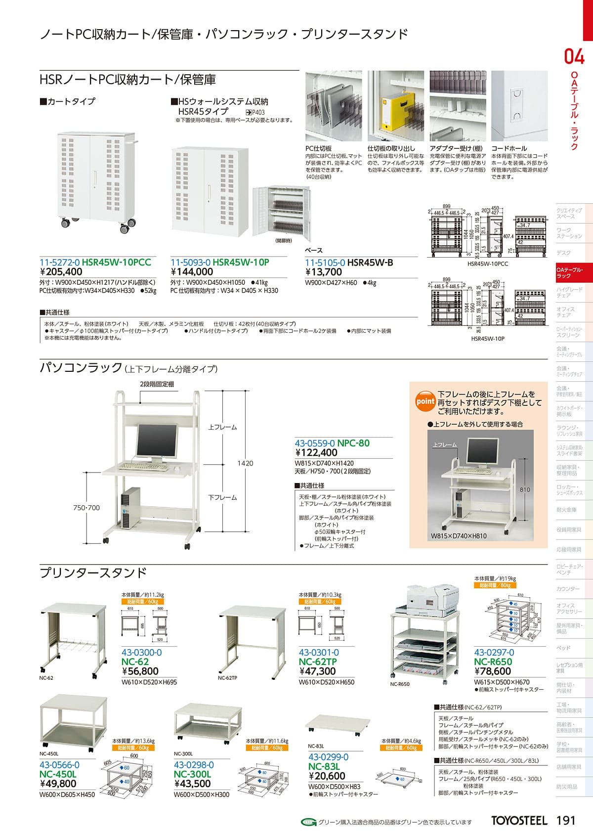 トヨスチール TOYOSTEEL カタログ P191