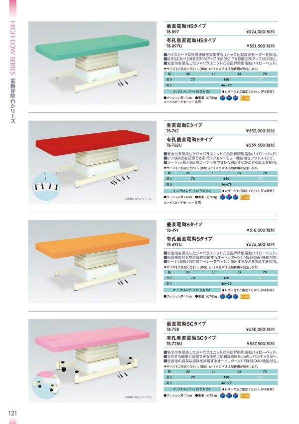 垂直電動Sタイプ TB-491／TB-491Uのカタログ画像-1