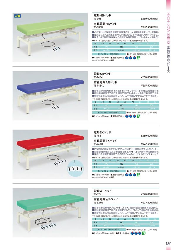 電動HSベッド TB-806／TB-806U｜高田ベッド