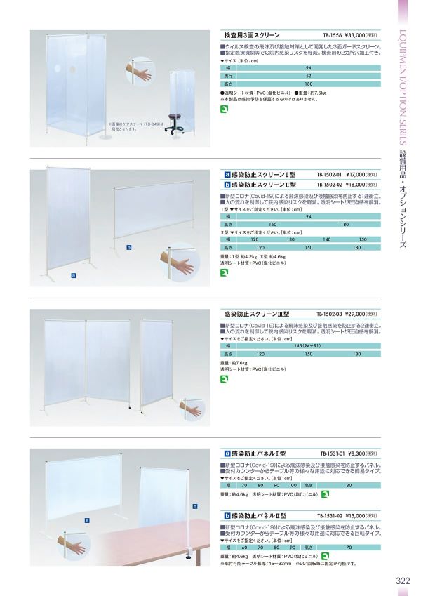 感染防止パネルⅠ型 TB-1531-01のカタログ画像-1