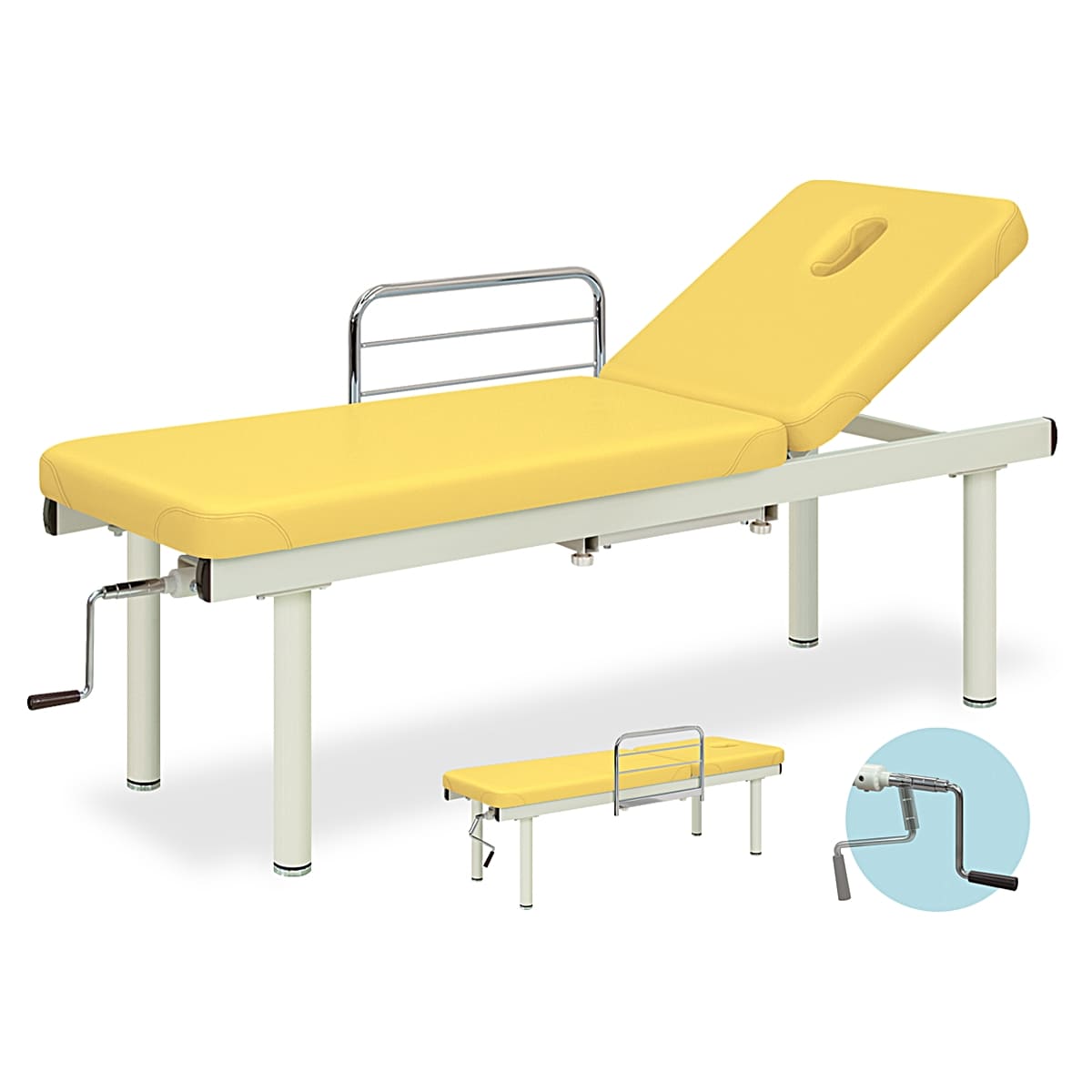 診察台 イエロー Ｗ６００×Ｌ１７００×Ｈ６００ｍｍ 　TB-901 診察台 オレンジ色ベンチ W600×L1800×H600mm 診察台 高田ベッド製作所 診察