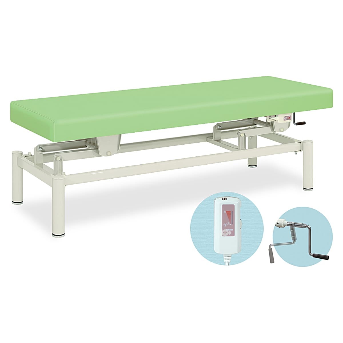 高田製作所整体ベッド！有孔手動アイホットハイロー！ 手動高さ調節に対応するマッサージベッド | 高田ベッド製作所の