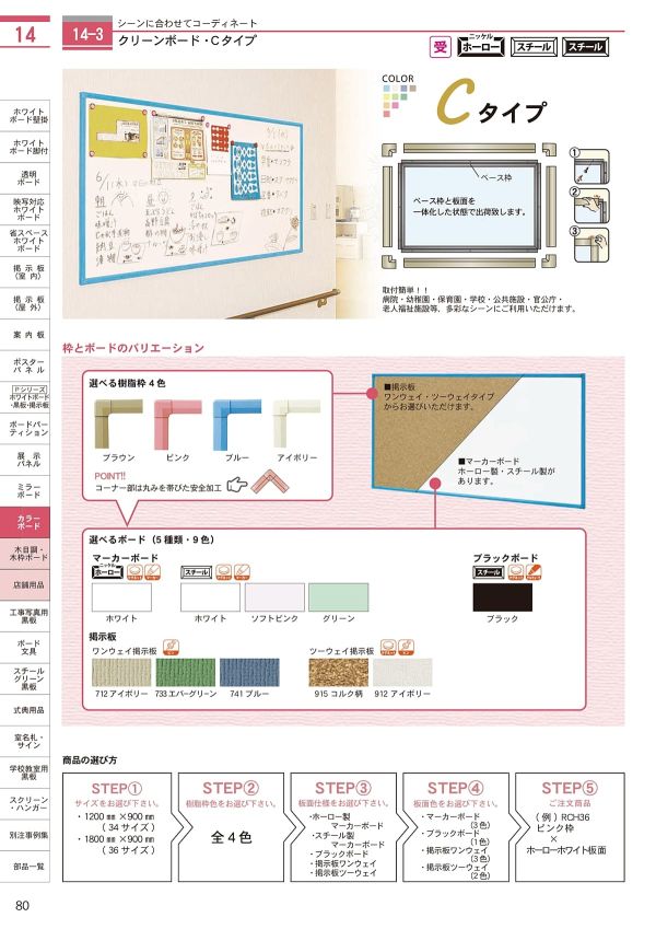 クリーンボード・Cタイプ ツーウェイ掲示板 RCKBのカタログ画像-1