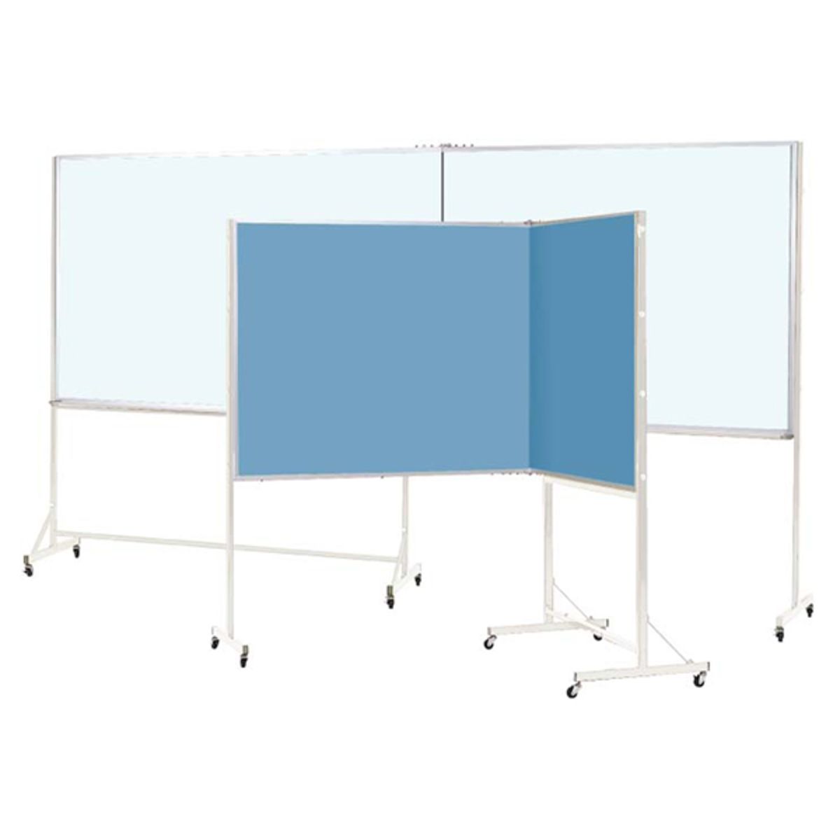 Pシリーズ（脚付）二ツ折 両面 ホーローホワイトボード／ワンウェイ掲示板 VHK-画像1