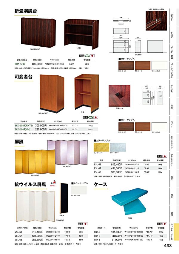 EDA-1200 折畳み演説台のカタログ画像-1