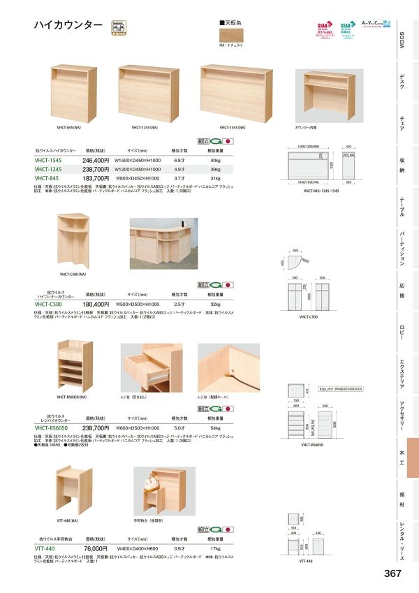 VHCT-845 抗ウイルスハイカウンターのカタログ画像-1