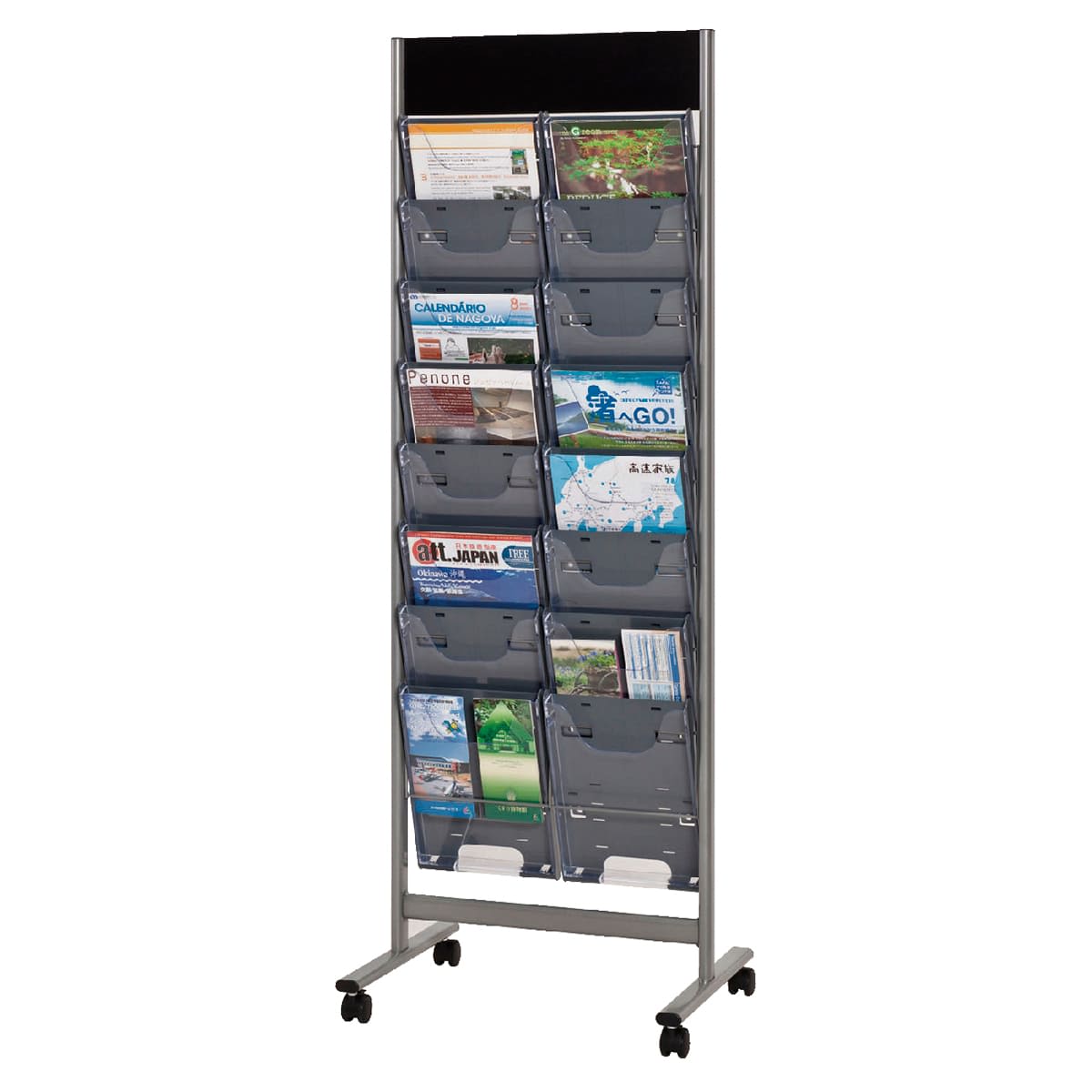 NPF-C208 パンフレットスタンド キャスタータイプ-画像1