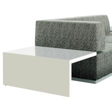 サイドテーブル　ホワイト　変形型 Amazon｜MONCOT サイドテーブル コの字型 キャスター付き