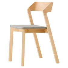 メラーノ スタッキングチェア 座クッション付」アルティの木製椅子