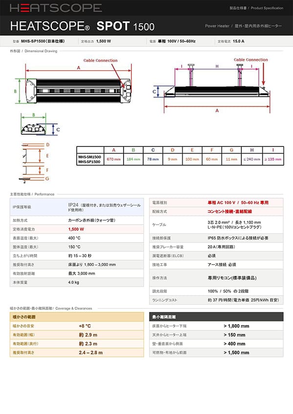 高性能遠赤外線ヒーター スポットのカタログ画像-1