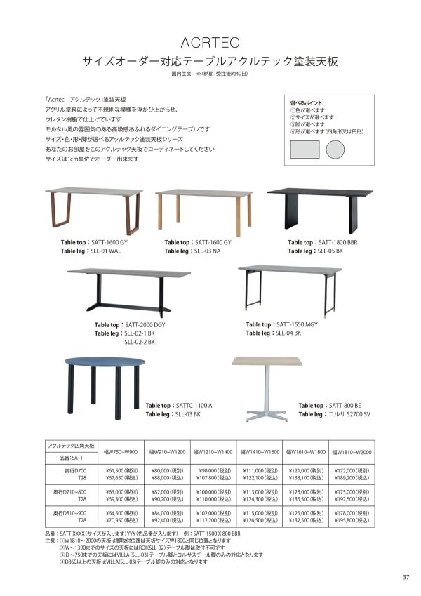 SATTシリーズ アクルテック塗装天板 モルタル調のカタログ画像-2