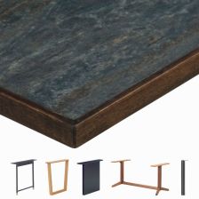 テーブル (天板:メラミン天然木単板) テーブル天板 メラミン化粧板 角Rウッドテープ巻き 木目 T-0019