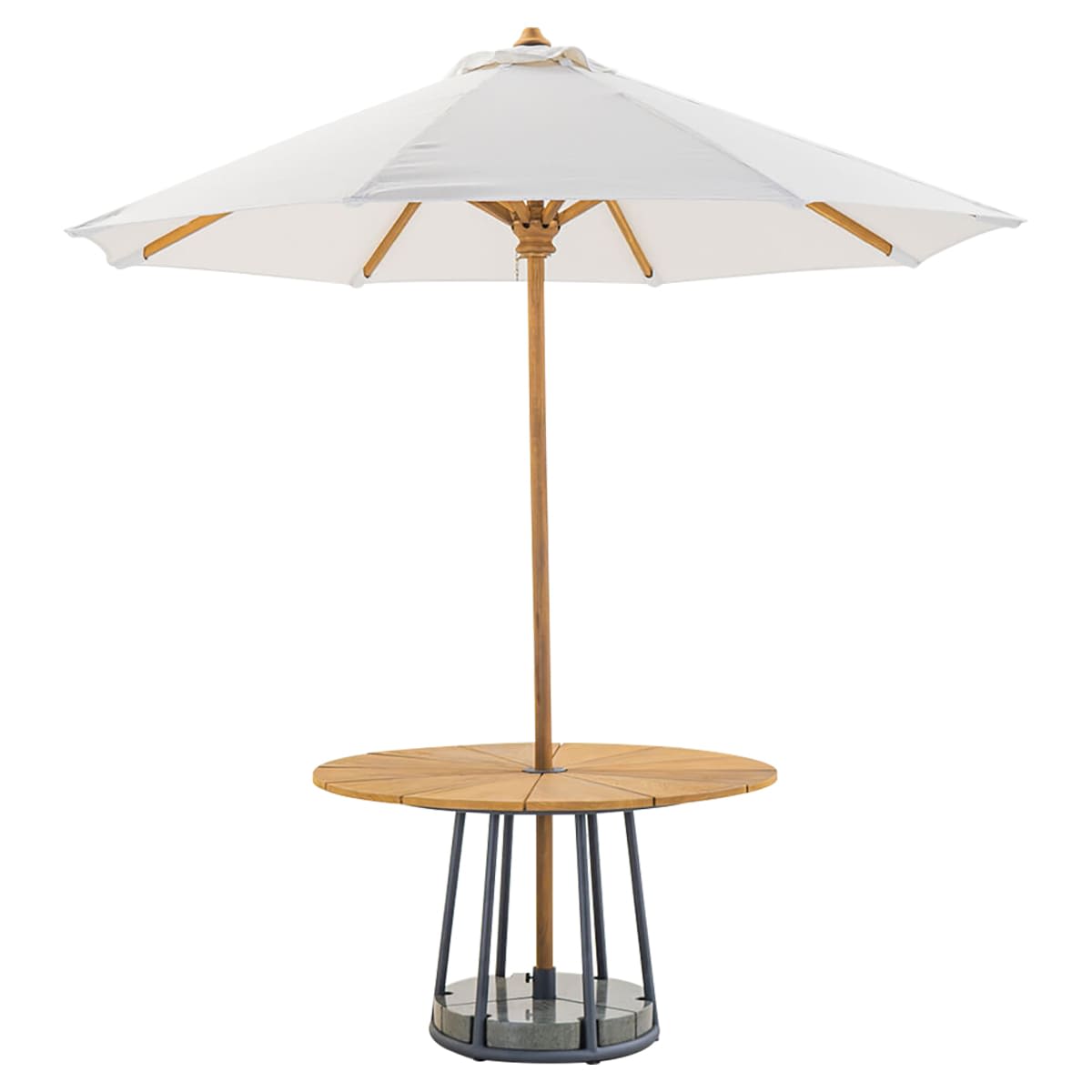 木の葉 ダイニングテーブル パラソルセット O2024KONOHA7+O2024KONOHA7PW-画像1