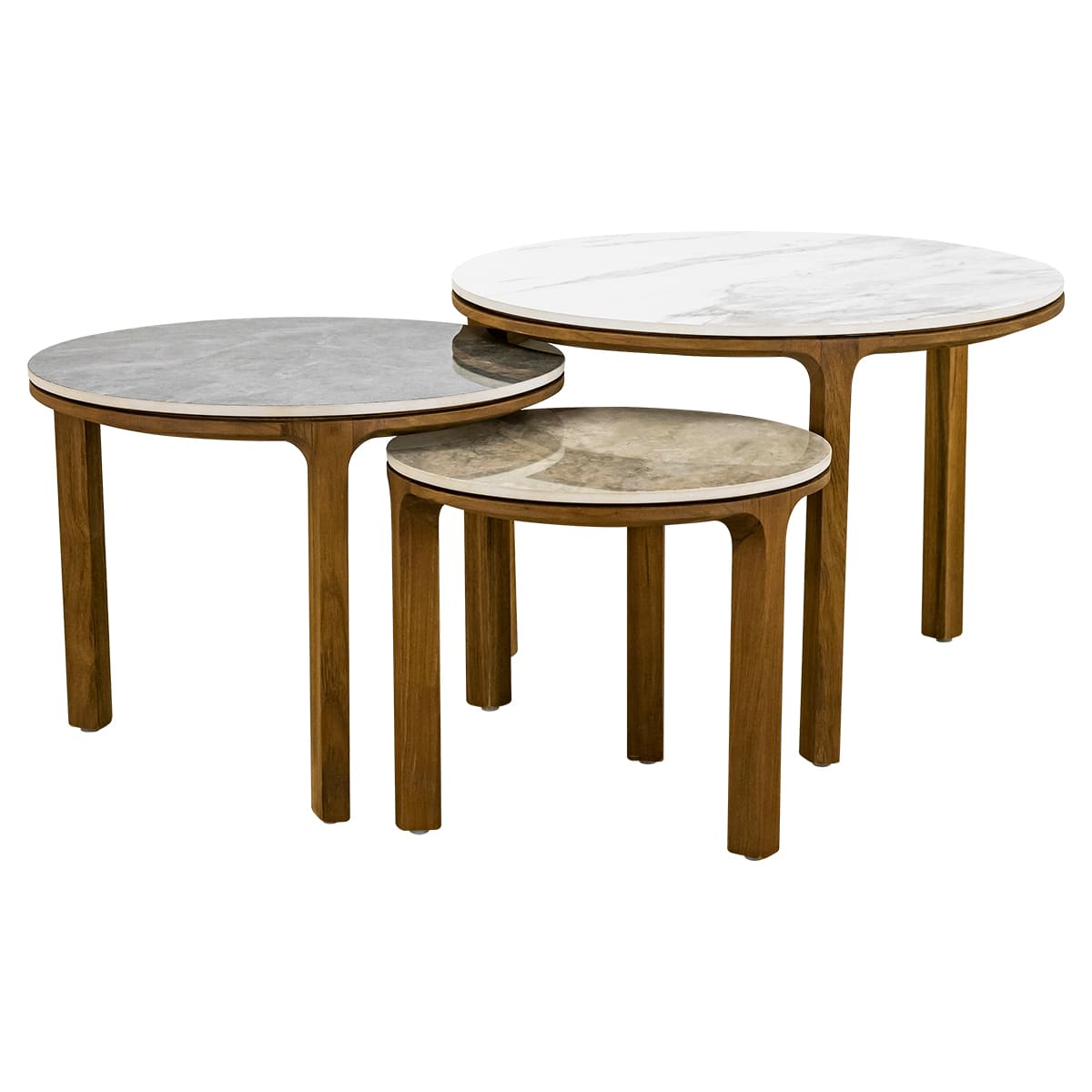 サワ ラウンドコーヒーテーブル L2022SAWAH10（3点セット）-画像1