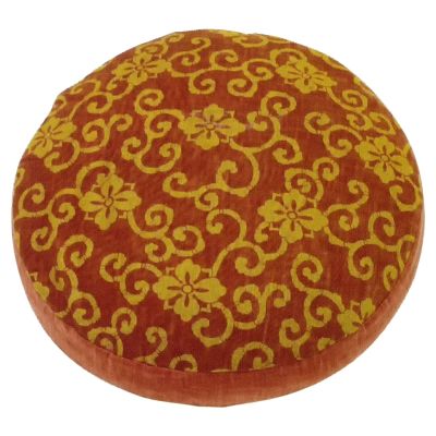 円筒ビーズ 花菱唐草 座布団 φ440