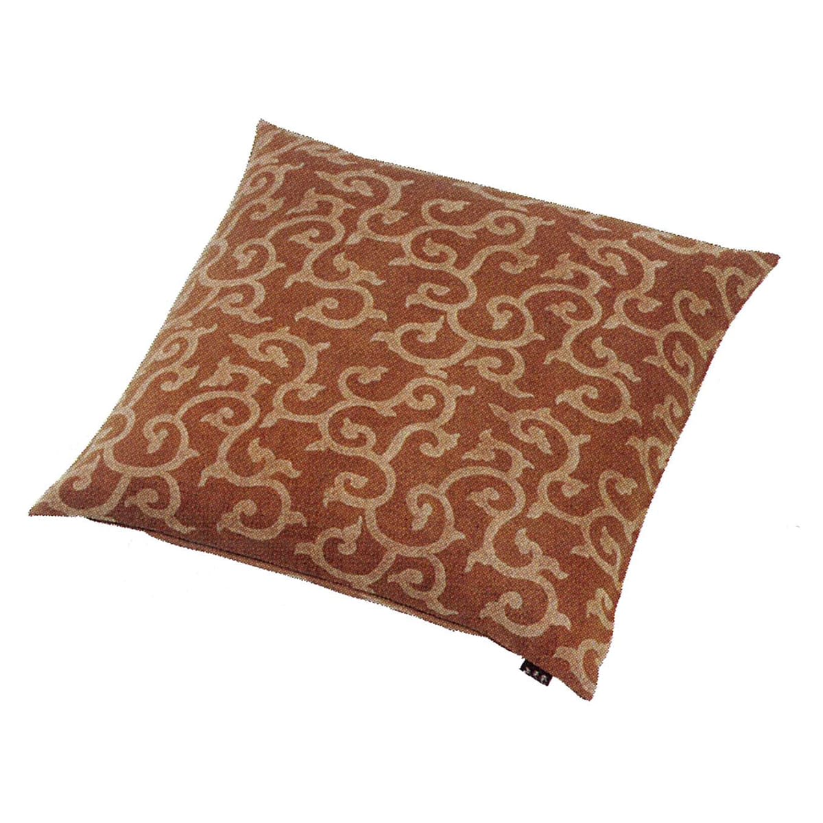 柿渋染 花唐草 小座布団 45×45-画像1