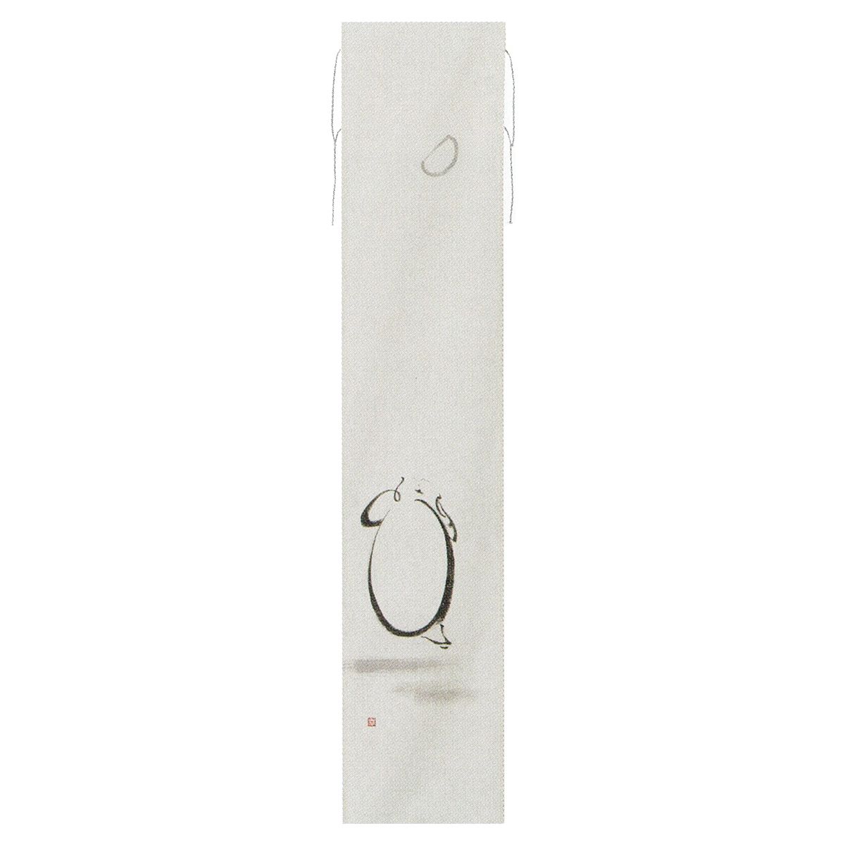 継ぎ小幅 手描きのれん お月見（生成） NEH0001NK-画像1