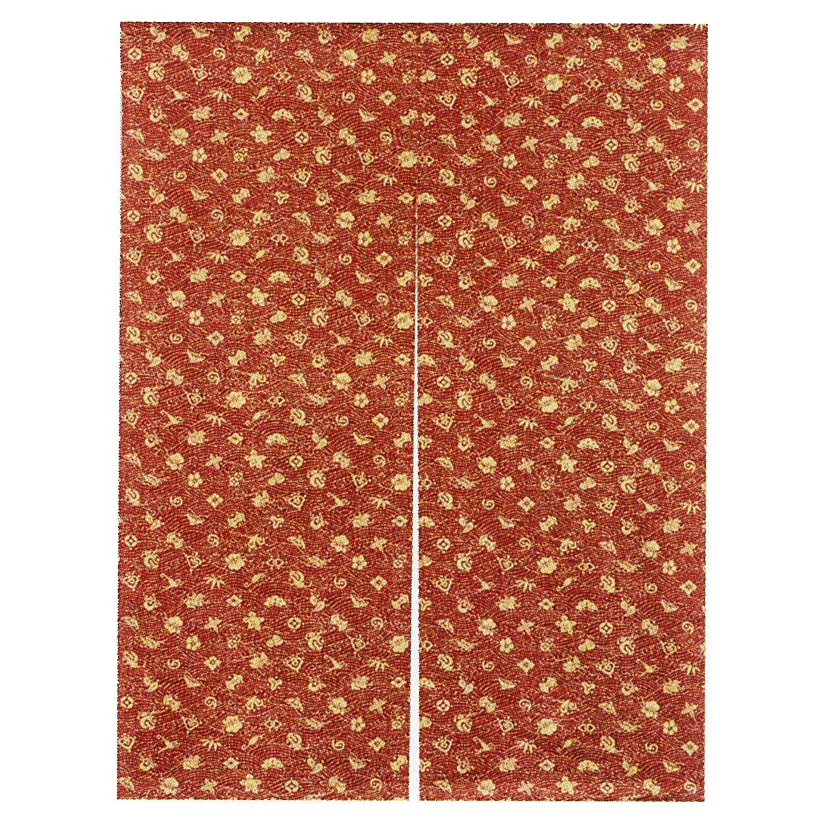 柄おぼろ のれん 宝尽くし(栗梅) NOD8052TU-画像1