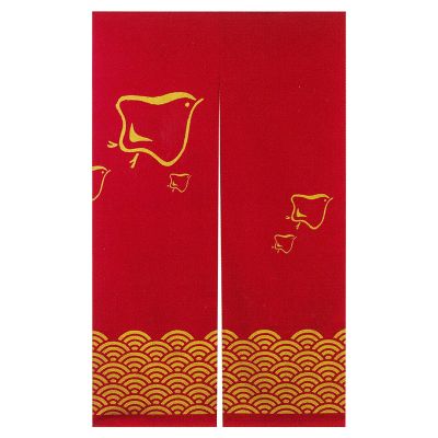 輝き のれん 千鳥に青海波（赤）900×1500 NYA7036AA