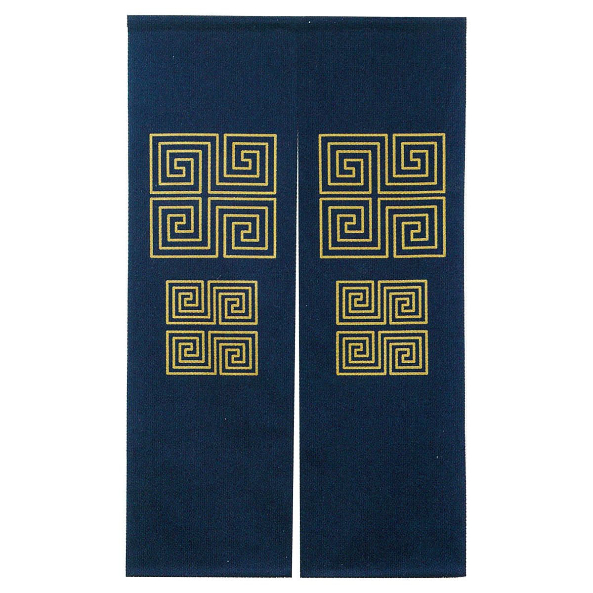 輝き のれん 雷紋(藍鉄)900×1500 NYA7037BT-画像1