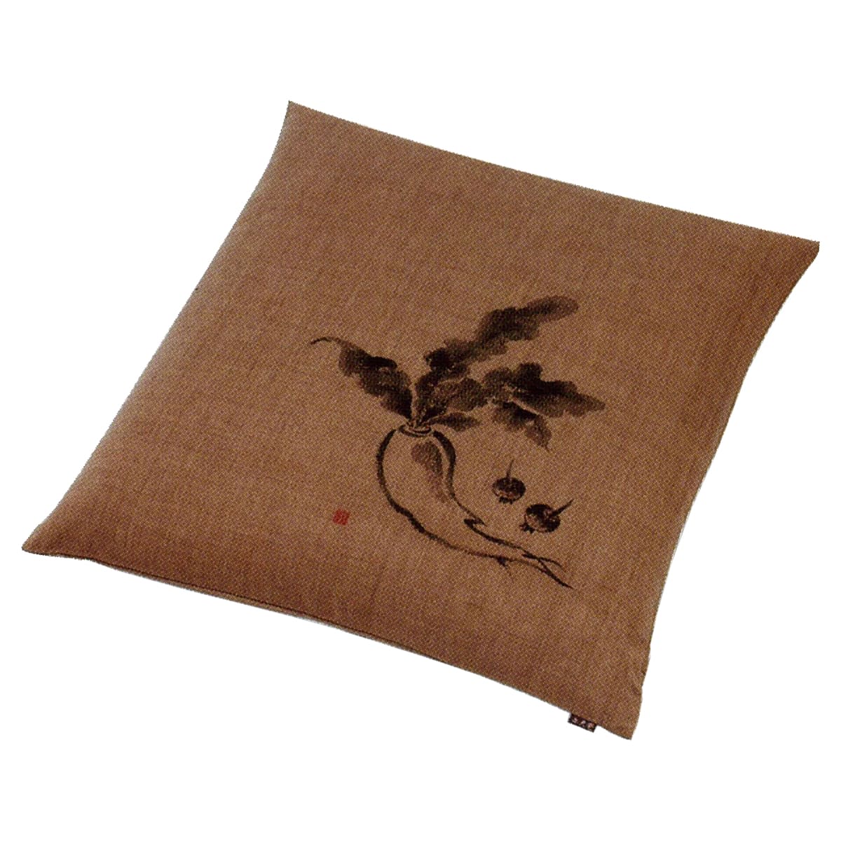 柿渋先染 大根とくわい 座布団 55×59-画像1