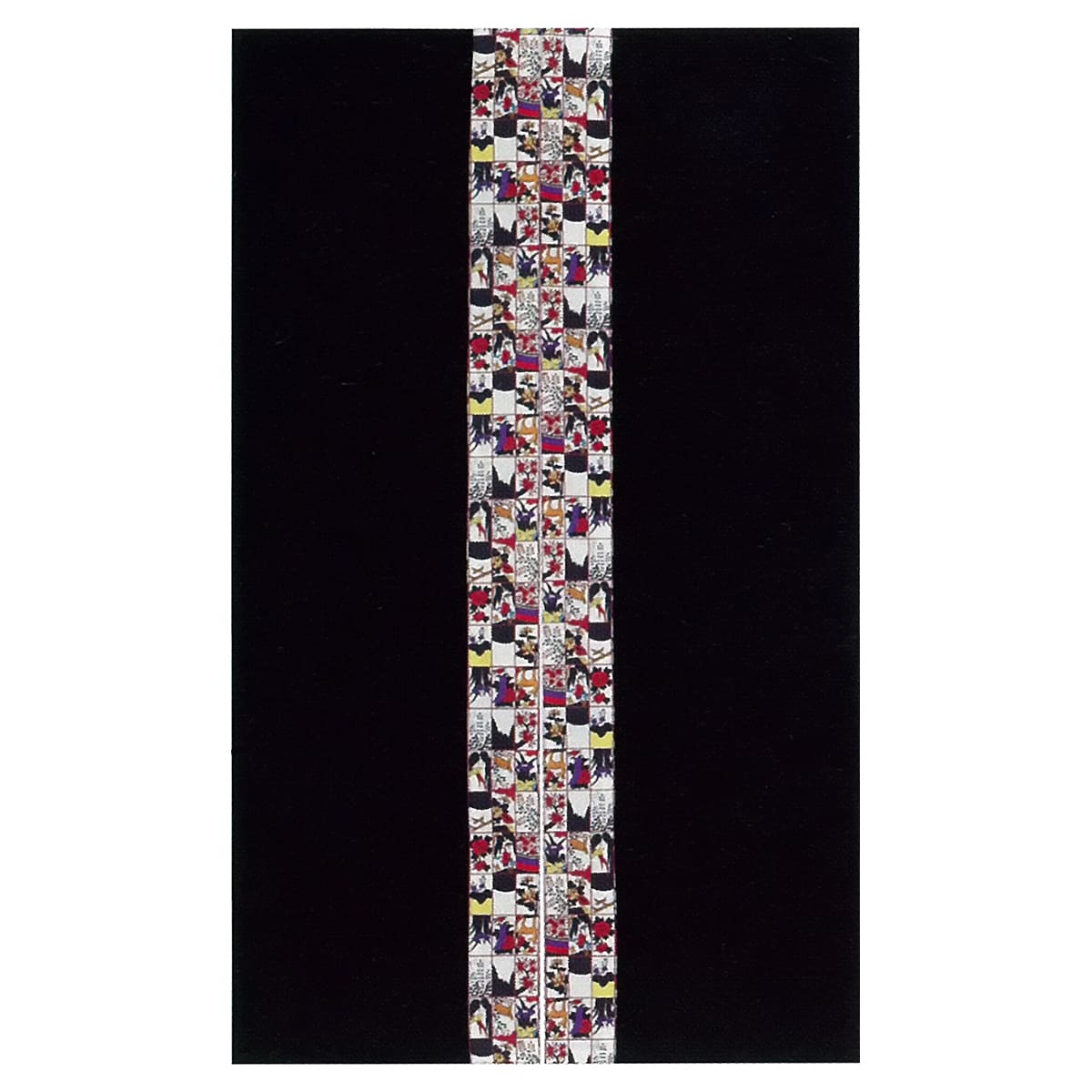 小粋パッチワーク のれん 花札(ボーダー柄赤) NYA0008AA-画像1