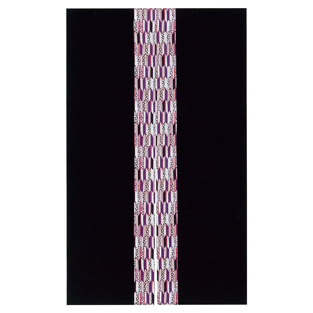 小粋パッチワーク のれん 京矢絣(ボーダー柄紫) NYA0009VV-画像1