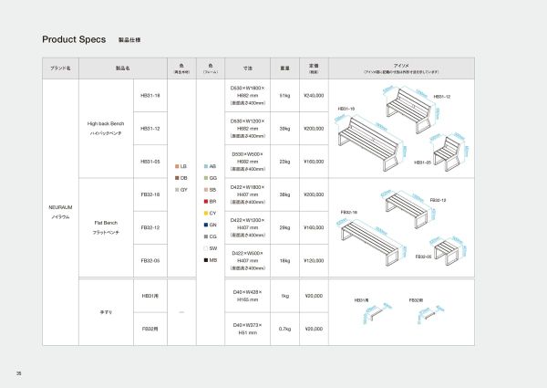 ハイバックベンチのカタログ画像-1