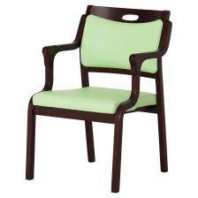 半ひじ・グリップ付チェア Care-111-AC」貞苅椅子の木製椅子