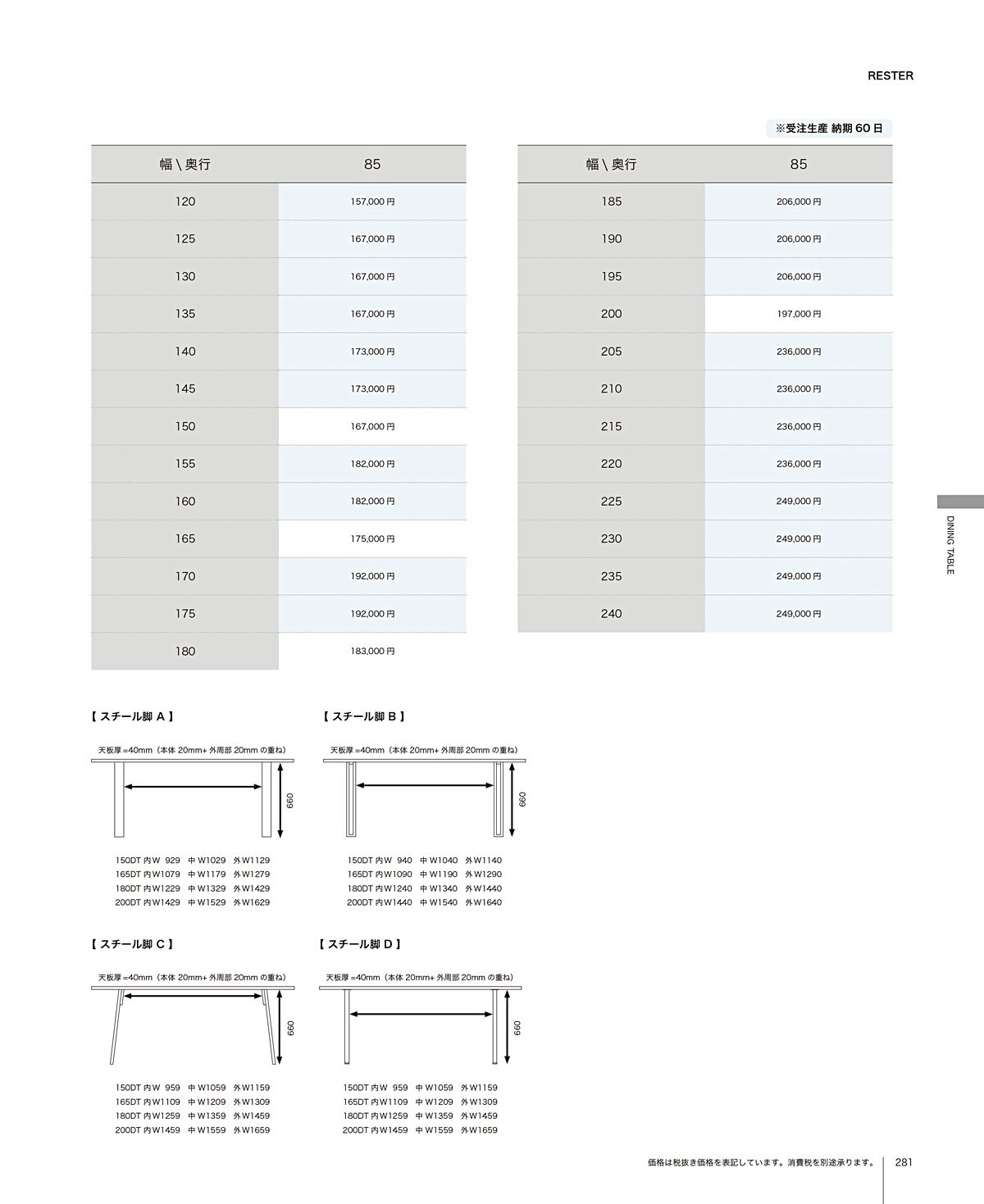関家具 カタログ P281