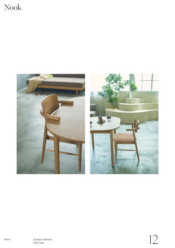 ヌークダイニングチェア ハーフアーム 板座のカタログ画像-4