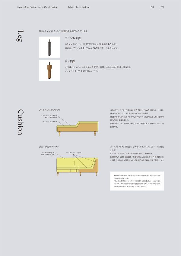 スクエアステアソファ ステンレス脚 SCC-SF001 Sのカタログ画像-6