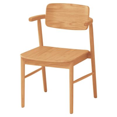 ヌークダイニングチェア ハーフアーム 板座