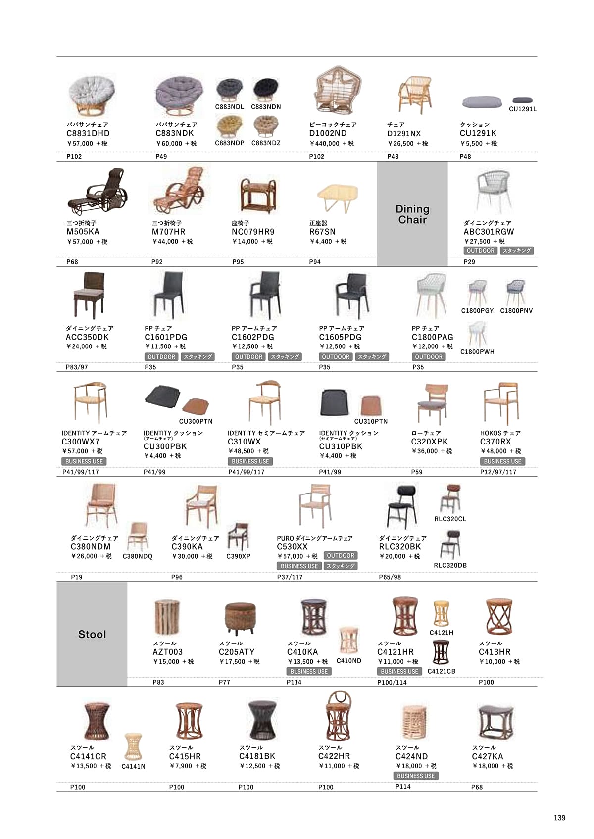 サンフラワーラタン カタログ P139