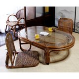 【極美品】桜屋工業 ラタン 座椅子 RA-803 籐 和モダン 旅館風 ブラウン C08HR｜サンフラワーラタンの座椅子