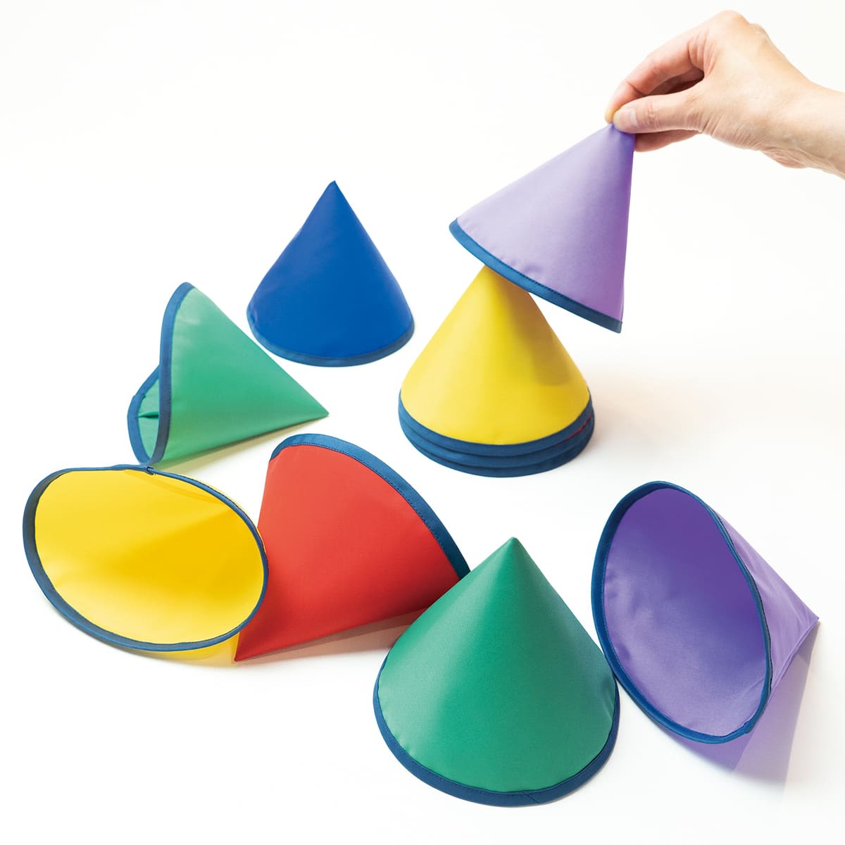 ナイロンのカラーコーン 5色10個組-画像1