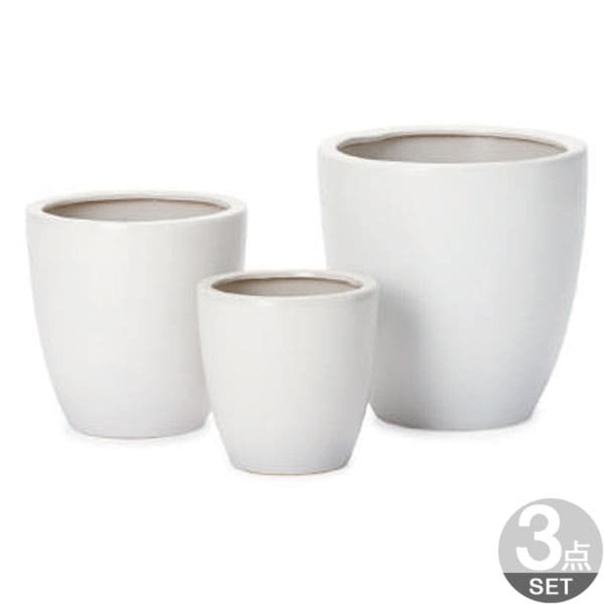 園芸 インテリア ポット モダン PR6 マット釉 3/SET/A L/M/S LMS各1個入り計3個セット wy-pr6w3sn [p317] （代引き不可） 園芸 インテリア ポット モダン PR6 マット釉 受け皿付きセット L 13号